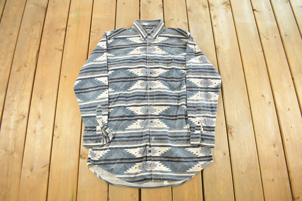 Vintage 1980s Woolrich Aztec Western Button Up Shirt Men's Large