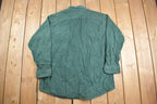 Vintage 1990s M Fine & Sons Blank Green Button Up Shirt