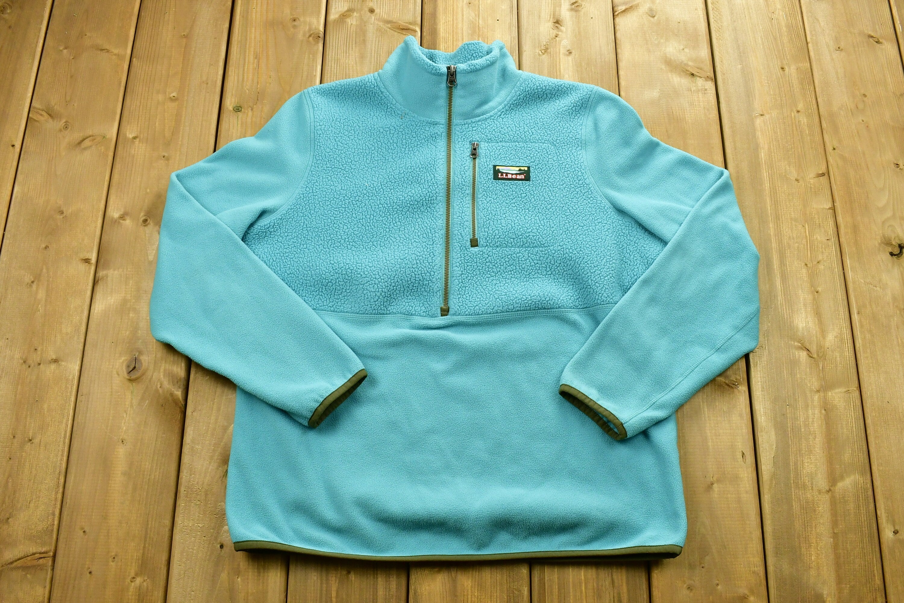 Vintage 1990s LL Bean Half Zip Fleece Sweatshirt