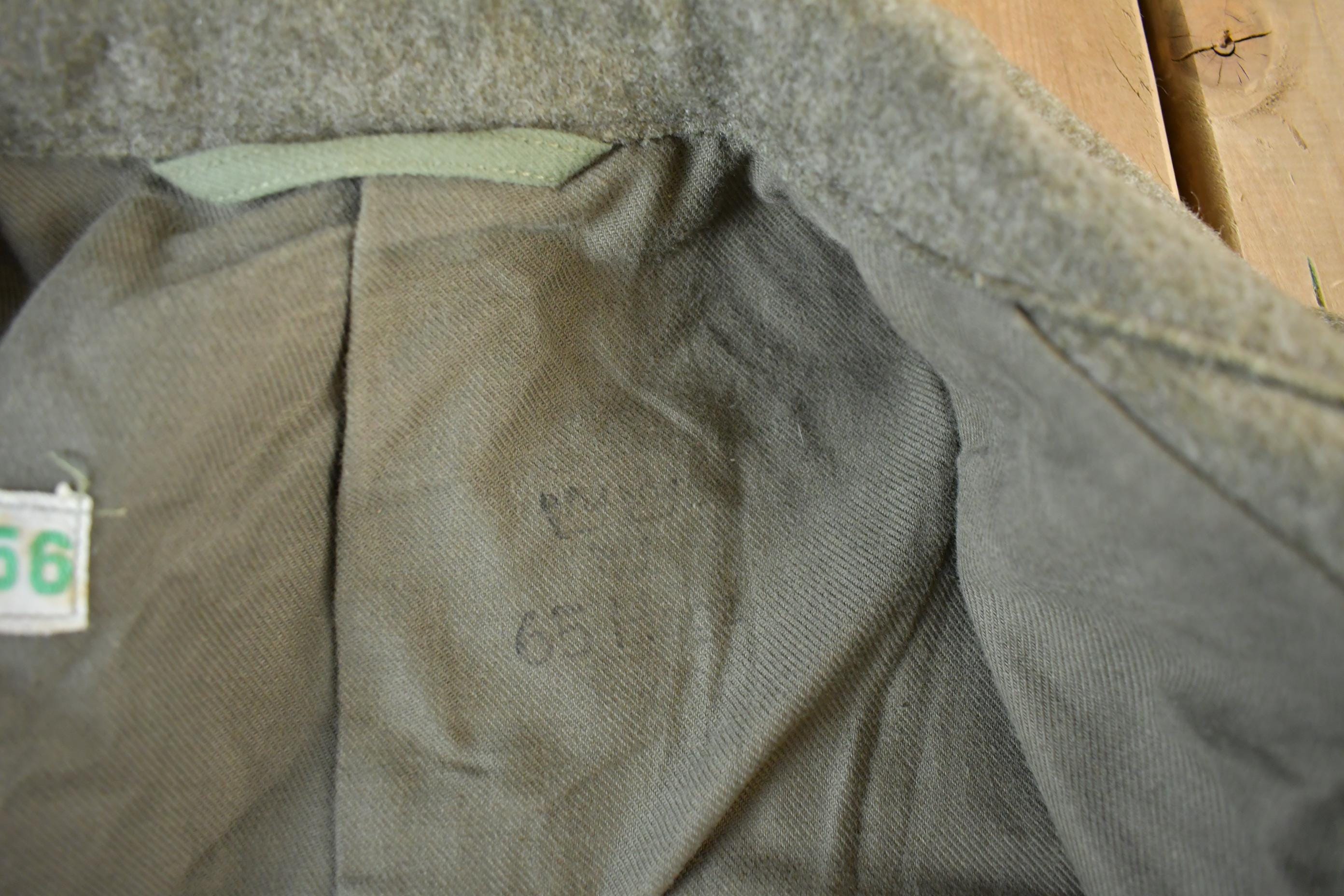 Vintage 1940s WW2 Era European Military Wool Collared Army Jacket Men's Large
