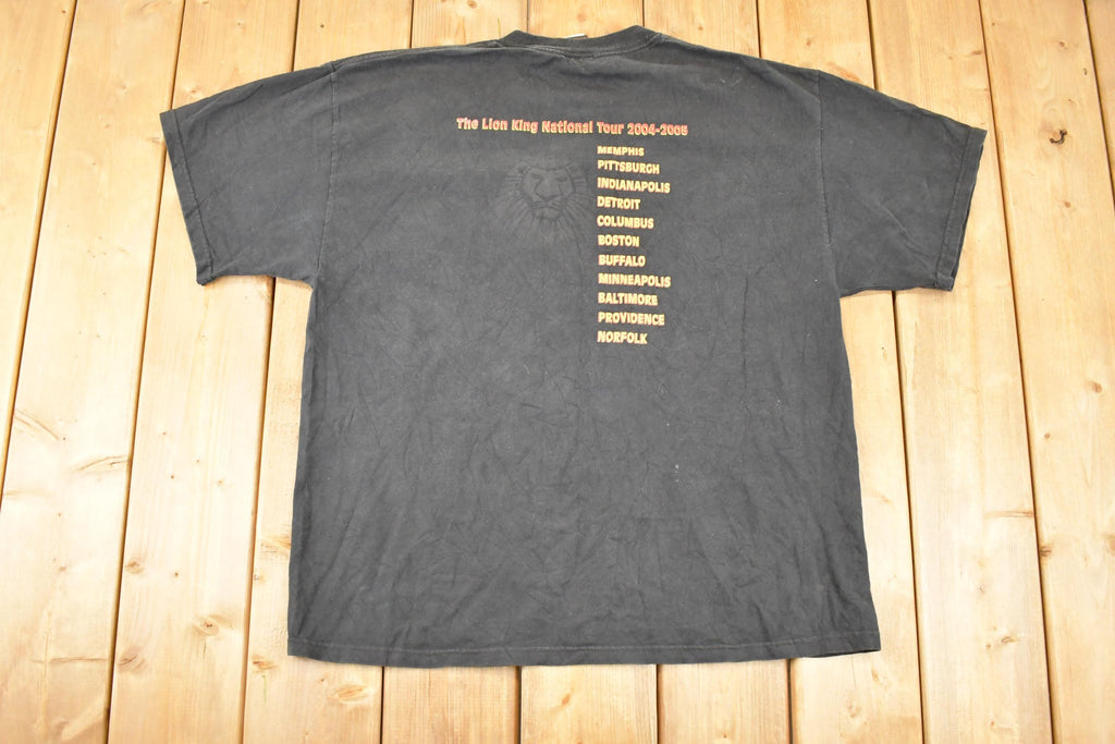 Vintage Y2K Disney The Lion King Broadway Tour Souvenir Travel T-Shirt Men's XL
