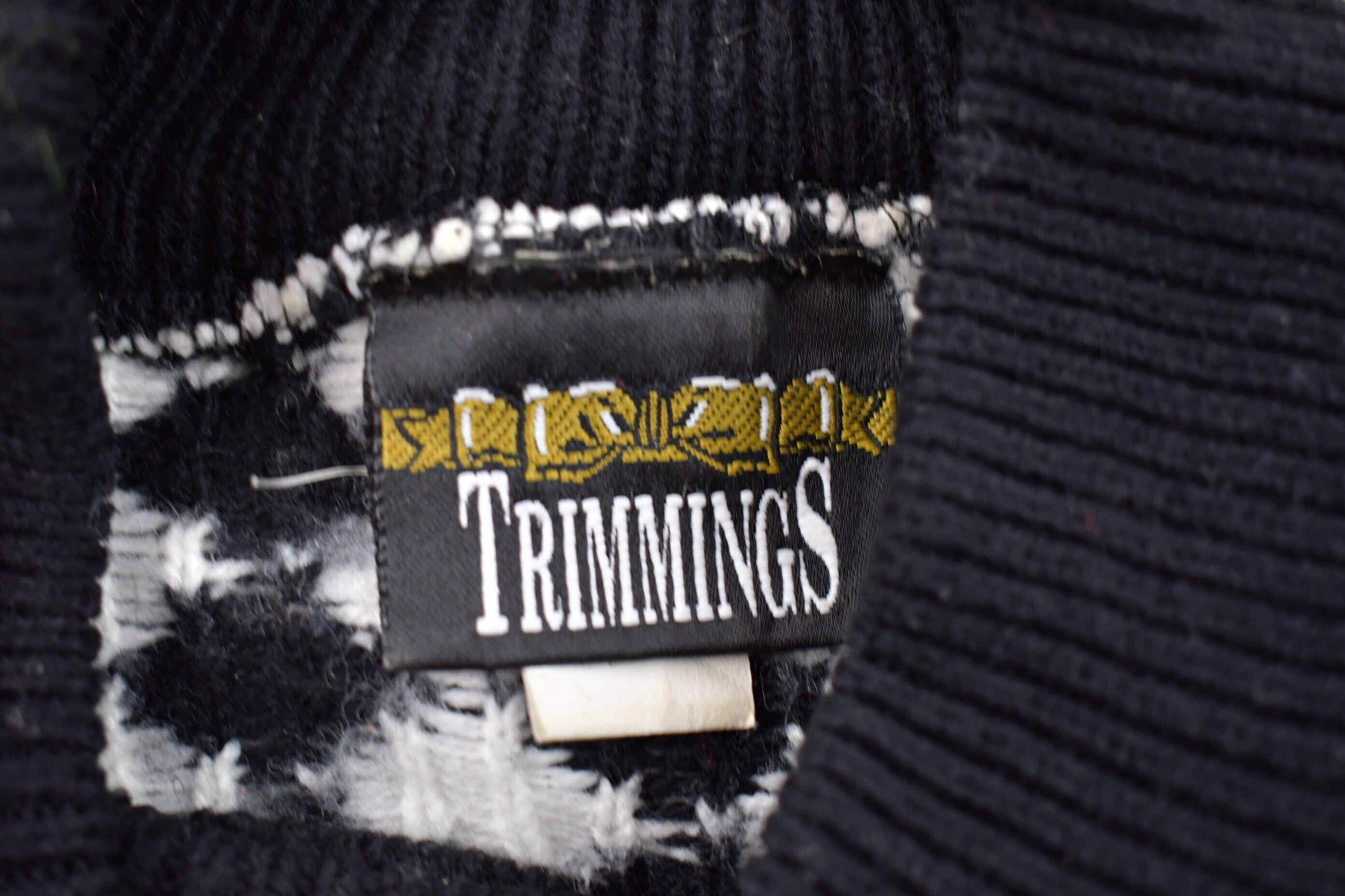 Vintage 1990s Trimmings Floral Checkered Knitted Sweater  Vintage 90s Mockneck  Pattern Sweater  Hand Knit  Pullover Sweatshirt
