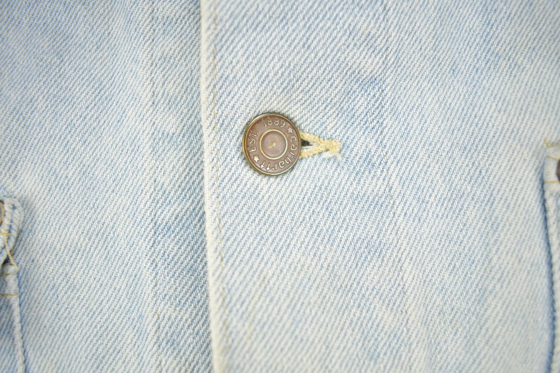 Vintage 1980s Carhartt Detroit Light Wash Denim Jean Jacket