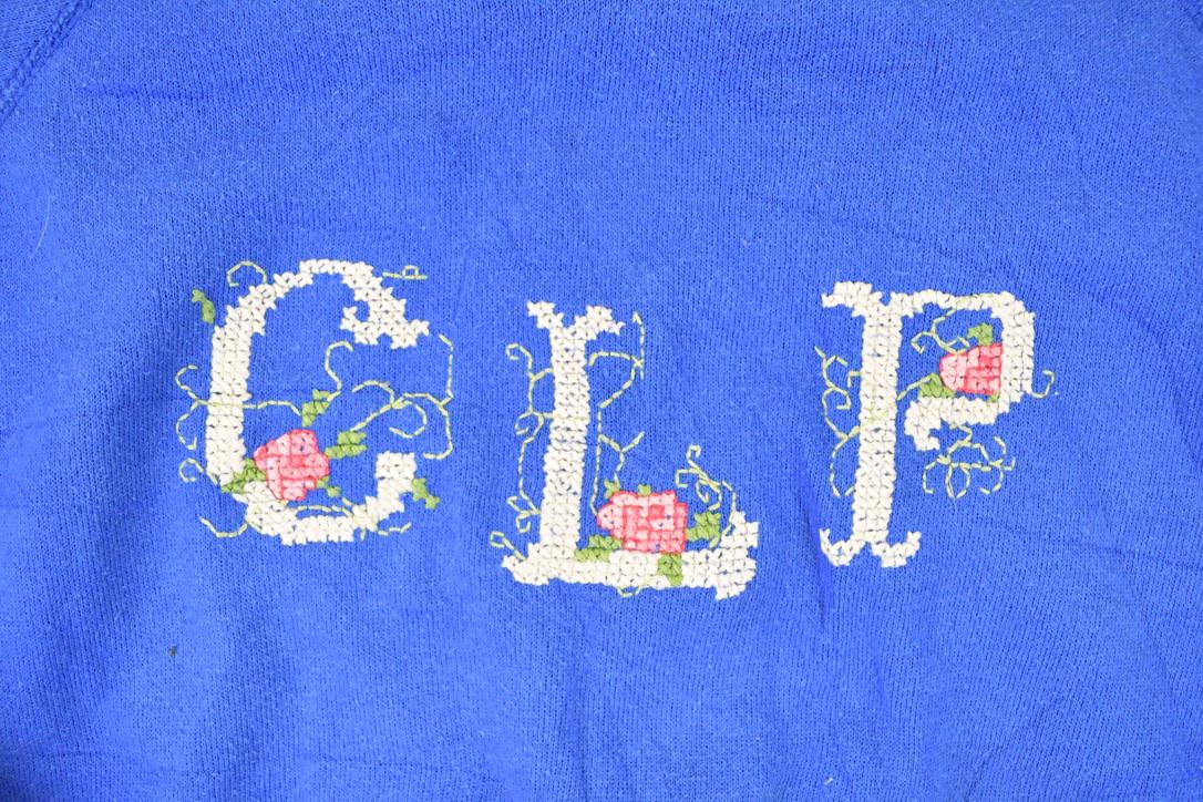 Vintage 1980s Better Basics CLP Embroidered Letters Crewneck Sweatshirt Men's M