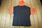 Vintage 1990s Aztec Mayan Theme Single Stitch Graphic Hooded T-Shirt Made In UK