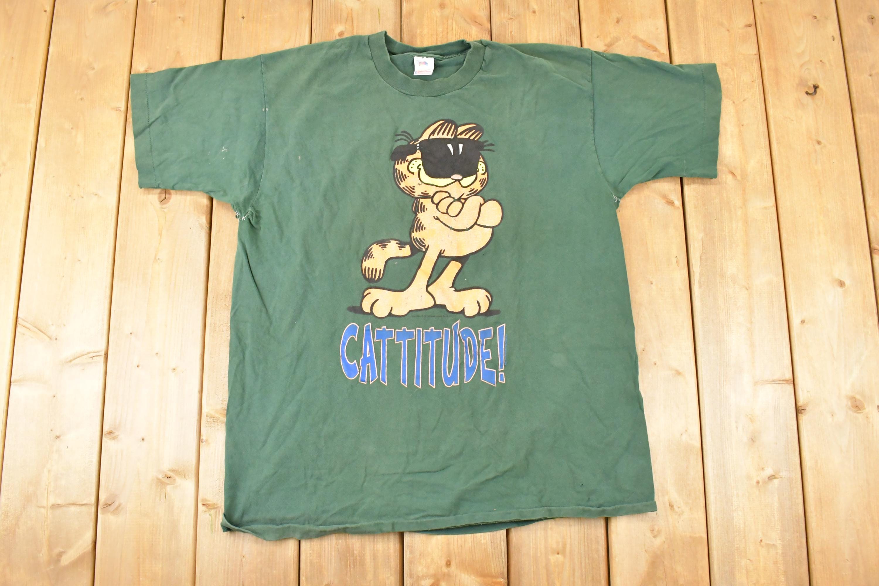 Vintage 1990s Garfield Cattitude Cartoon Souvenir T-Shirt Men's L