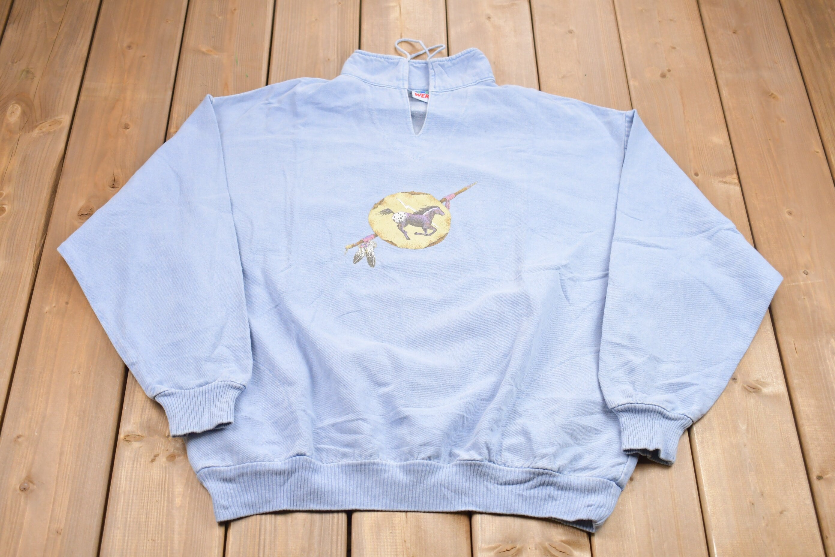 Vintage 1990s Horse Graphic WEK Crewneck Sweatshirt
