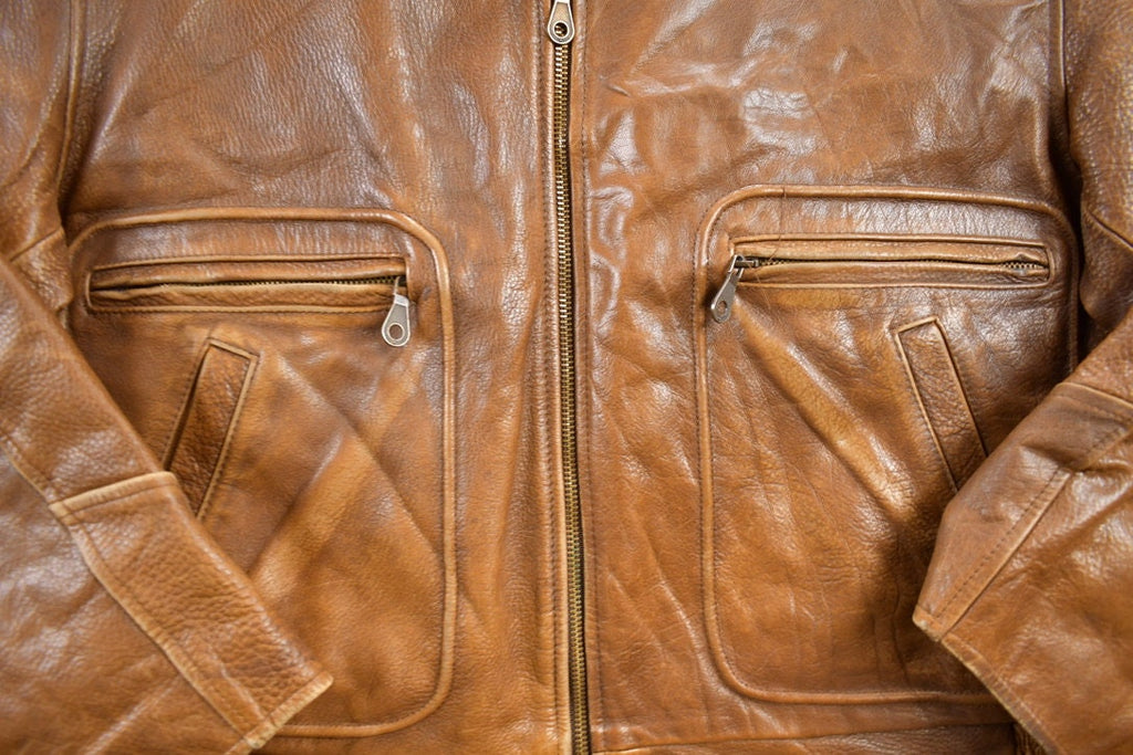Vintage 1980s Big Iron Leather Biker Jacket