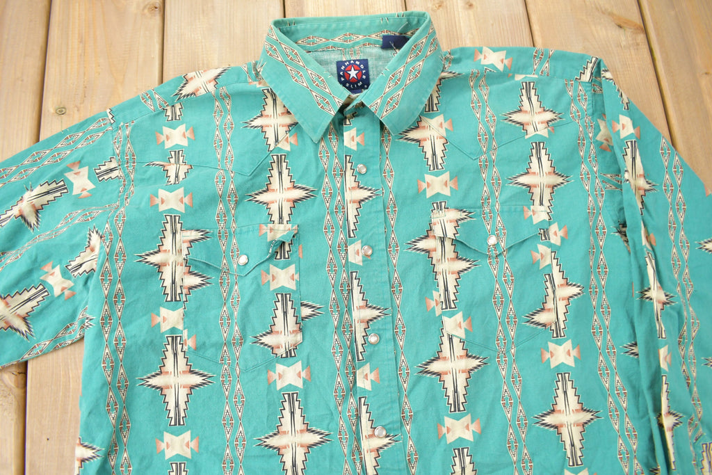 Vintage 1990s Pan Handle Slim South Western Cowboy Style Button Up Shirt