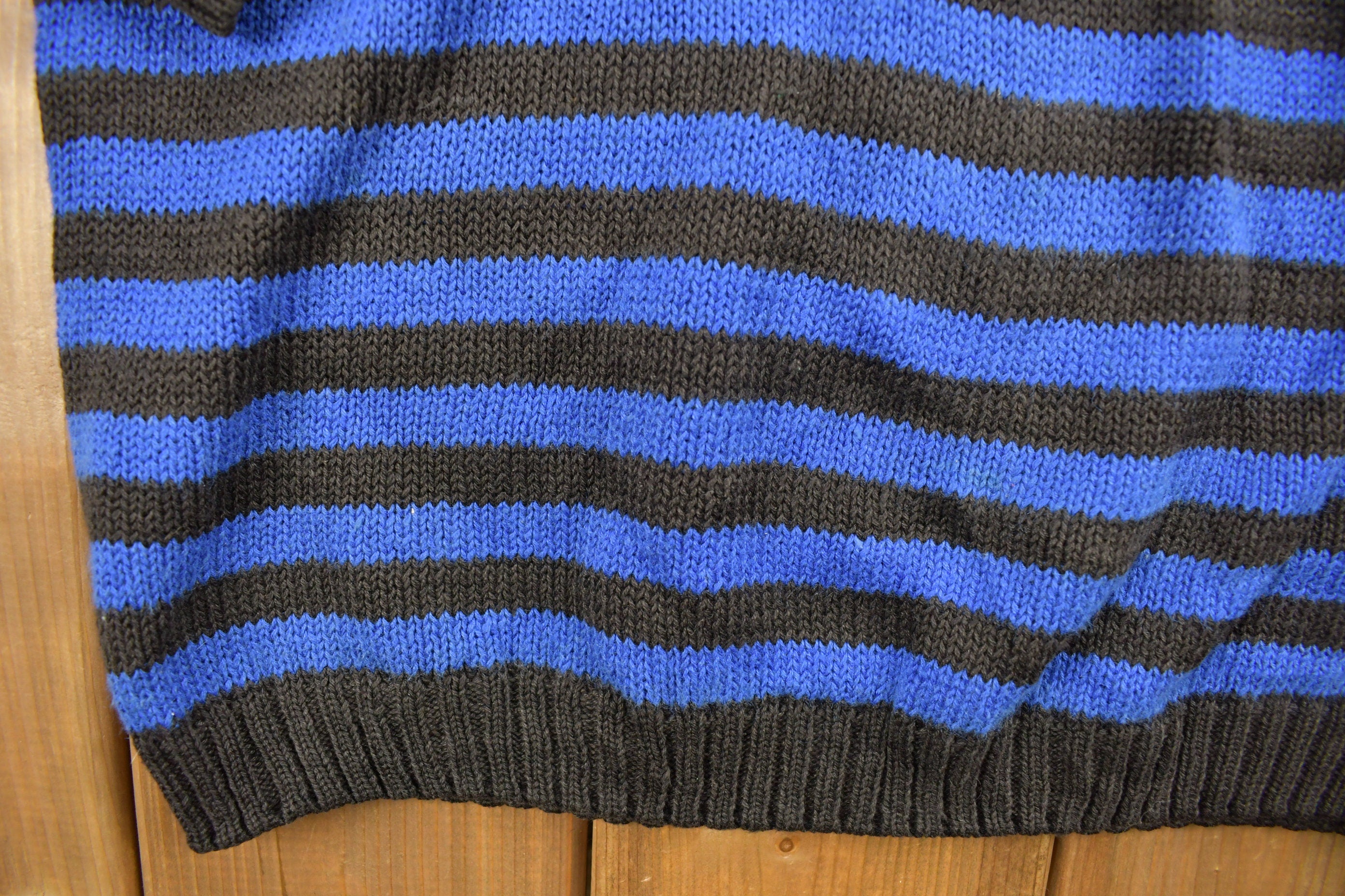 Vintage 1990s Item II Stripe Knitted Sweater  Vintage 90s Crewneck  Pattern Sweater  Outdoor  Pullover Sweatshirt