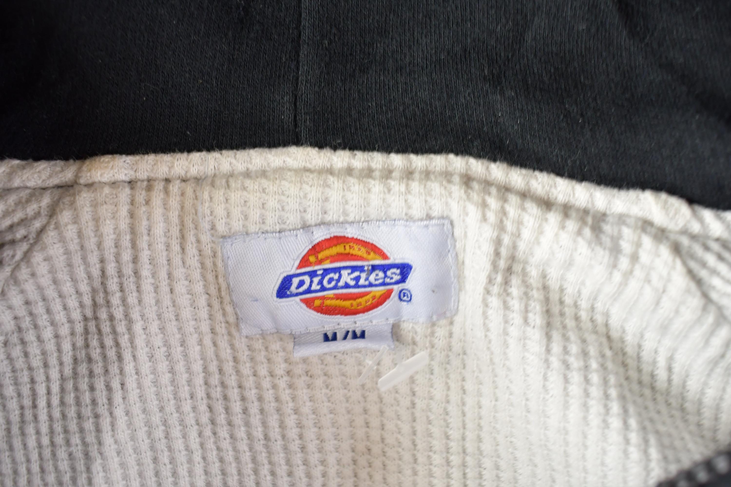 Vintage 1990s Dickies Thermal Lined Zip Up Hoodie  90s Hoodie  Vintage Sweater  Color Block