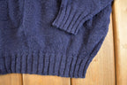 Vintage 1990s LL Bean Cable Knit Crewneck Sweater Men's S / Abstract Pattern 3D Knitted Sweatshirt