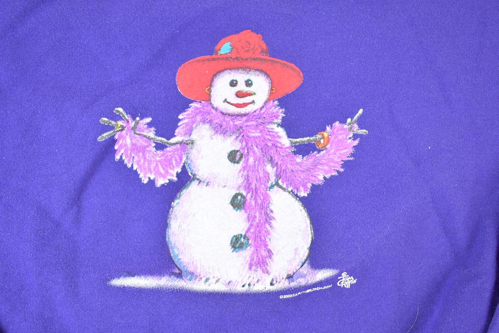 Vintage 1990s Lady Snowman Outdoorsman Crewneck Sweatshirt