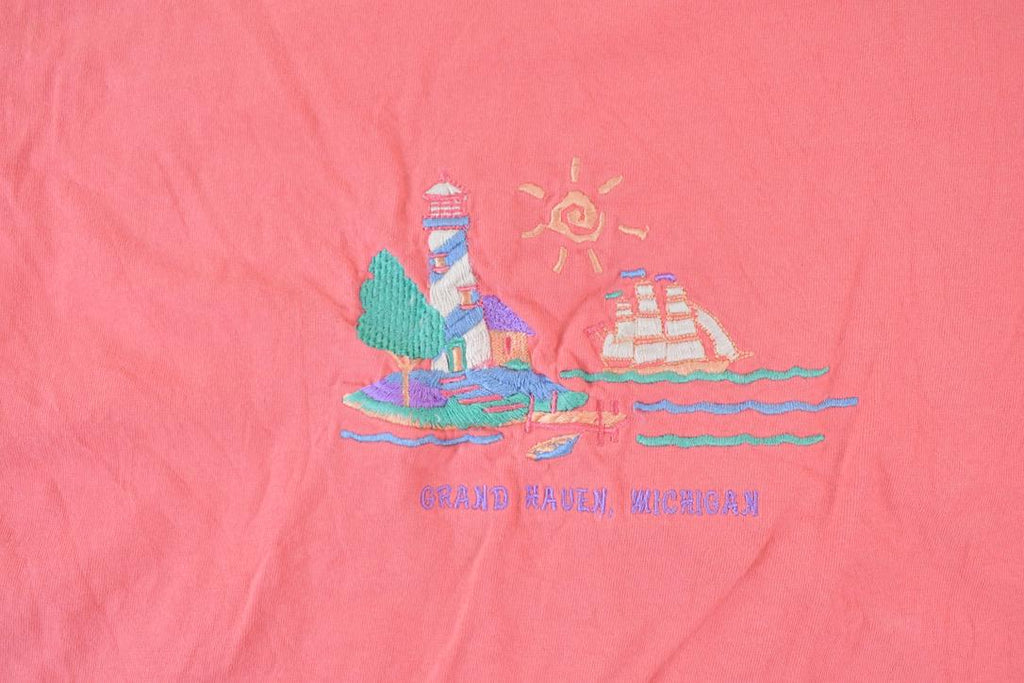 Vintage 1990s Grand Haven Michigan Single Stitch Lighthouse T-Shirt