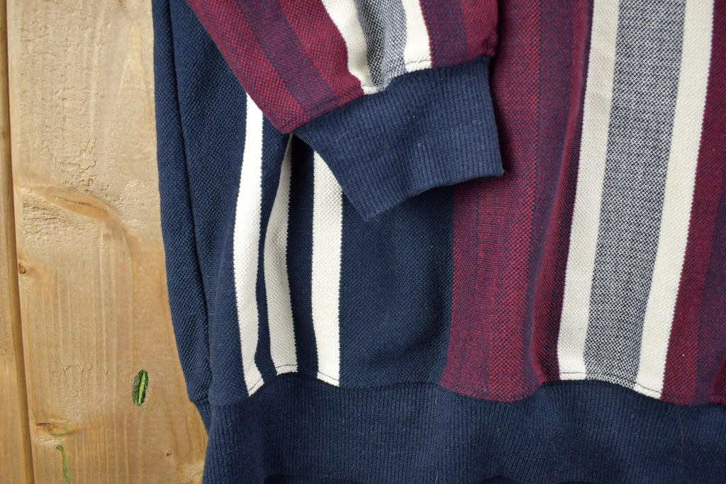 Vintage 1990s Knights At Round Table Tall Striped Button Up Shirt