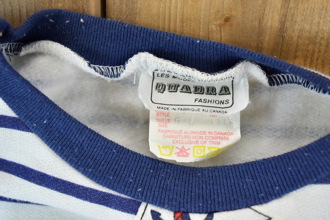Vintage 1990s Sailing Striped AOP Crewneck Sweatshirt