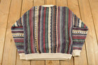 Vintage 1990s Cotton Traders 3D Cable Knit Crewneck Sweater Men's Medium