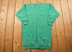 Vintage 1990s Long Green Blank Crewneck Sweatshirt