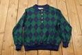Vintage 1990s Alfred Dunner Argyle Knitted Collared Sweater