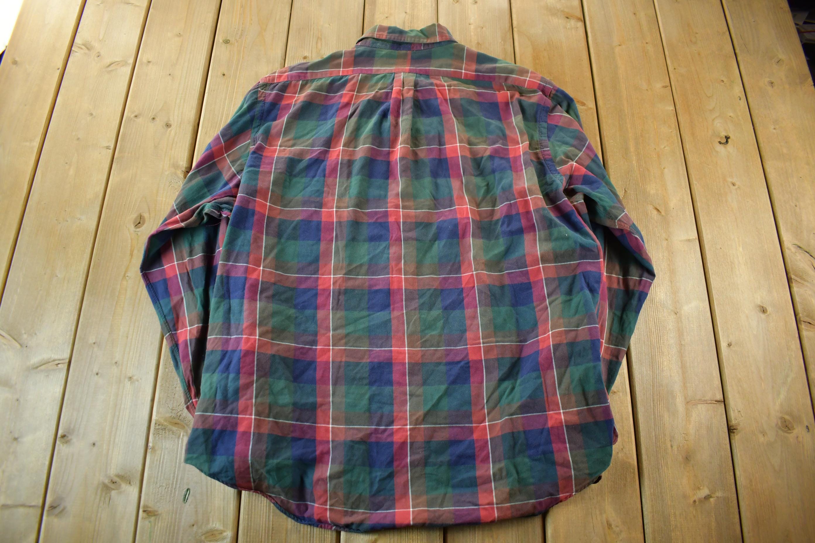 Vintage 1990s Polo Ralph Lauren Plaid Flannel Button Up Shirt