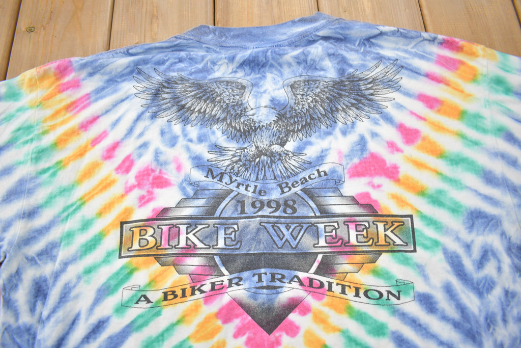 Vintage 1998 Myrtle Beach Bike Week Tie Dye T-Shirt