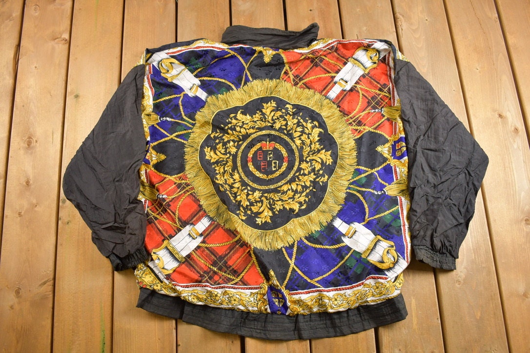 Vintage 1990s Equestrian Equestrian Theme Wind Breaker Jacket