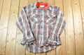 Vintage 1970s Sears Fieldmaster Plaid Flannel Lined Wool Blend Button Up Shirt Mens L