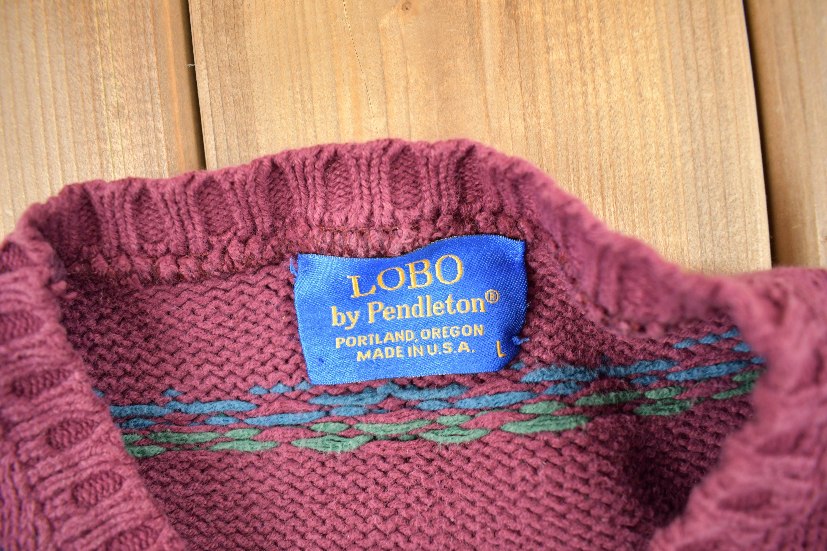 Vintage 1990s Lobo By Pendleton Striped Knit Sweater