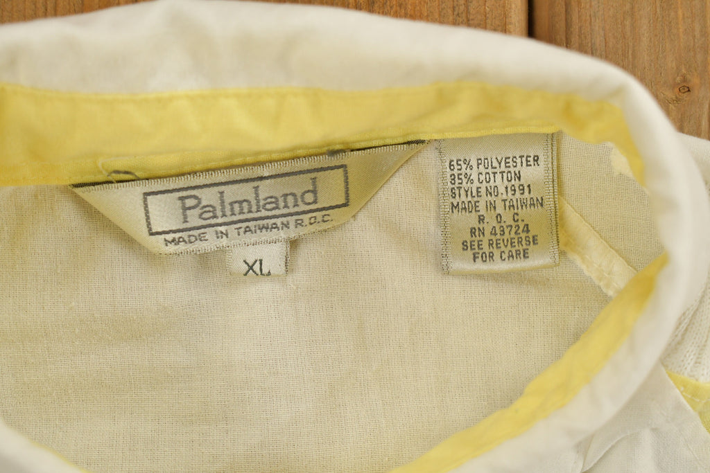 Vintage 1980s Palmland Womens Colour Block Quarter Button Polo Shirt