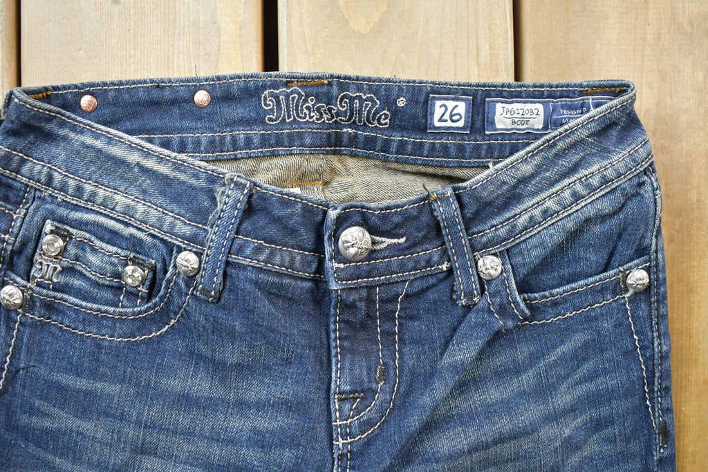 Vintage Y2K Miss Me Bedazzled Low Rise Jeans Size 26x33