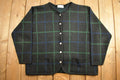 Vintage 1990s Tally Ho Knit Plaid Cardigan Sweater