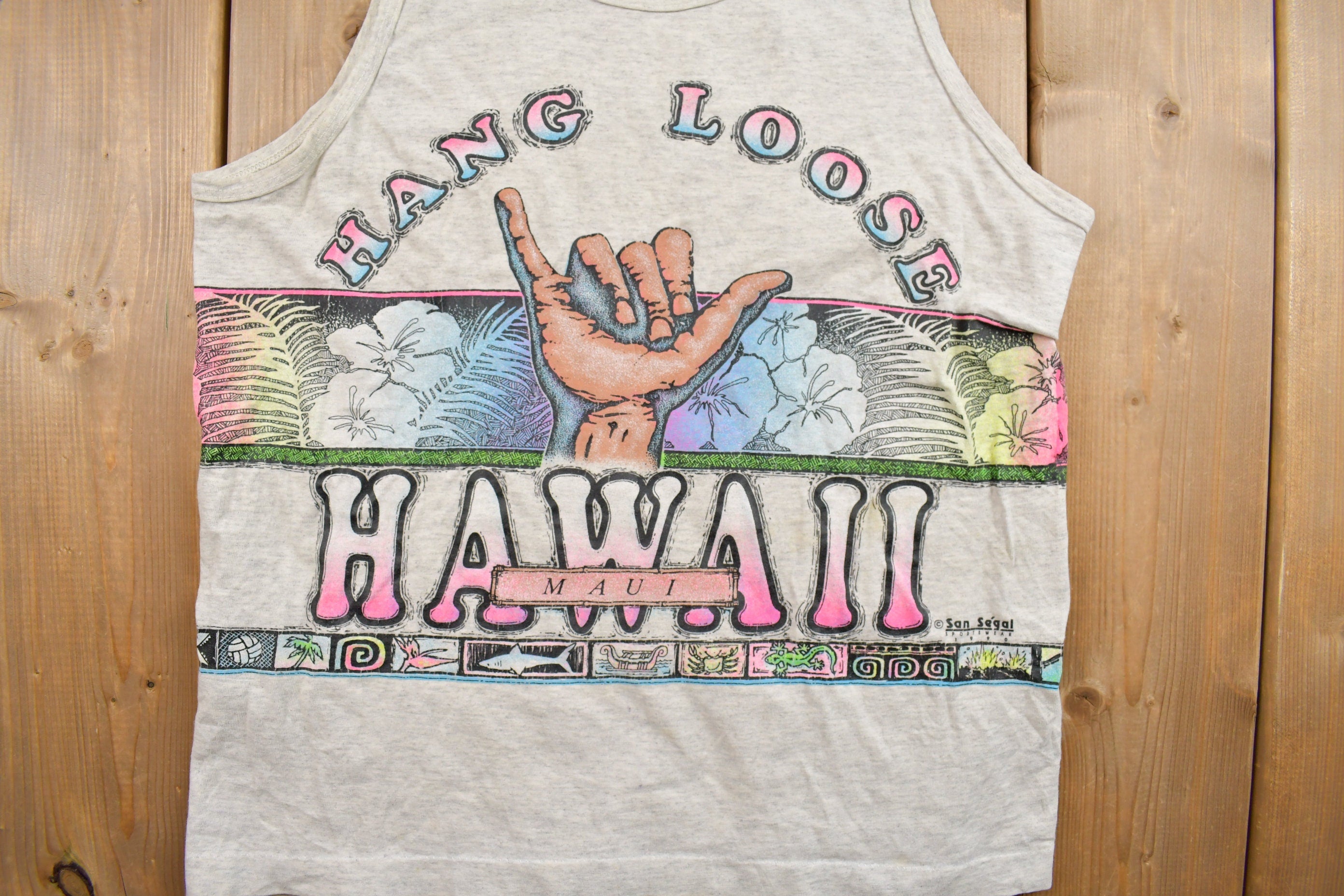 Vintage 1990s Hang Loose Hawaii Souvenir Tank Top