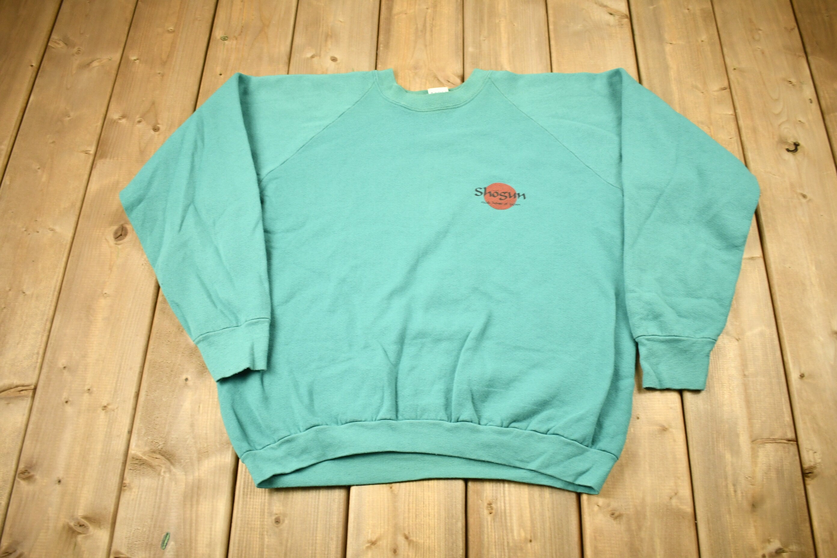 Vintage 1980s Shosun Steak House Of Japan Raglan Crewneck Sweatshirt 80s Crewneck