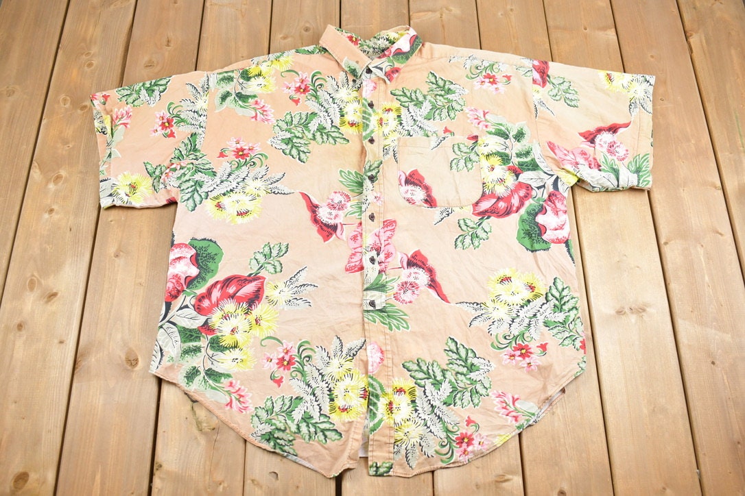 Vintage 1980s Panhandle Slim Floral Button Up Shirt