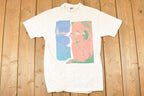Vintage 1990s Surf Style Pop Art Souvenir Travel T-Shirt Men's M