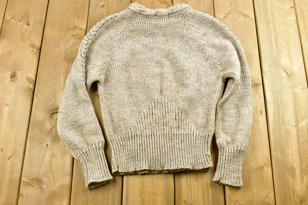 Vintage 1980s Wool Blend Raglan Sleeve Knitted Sweater