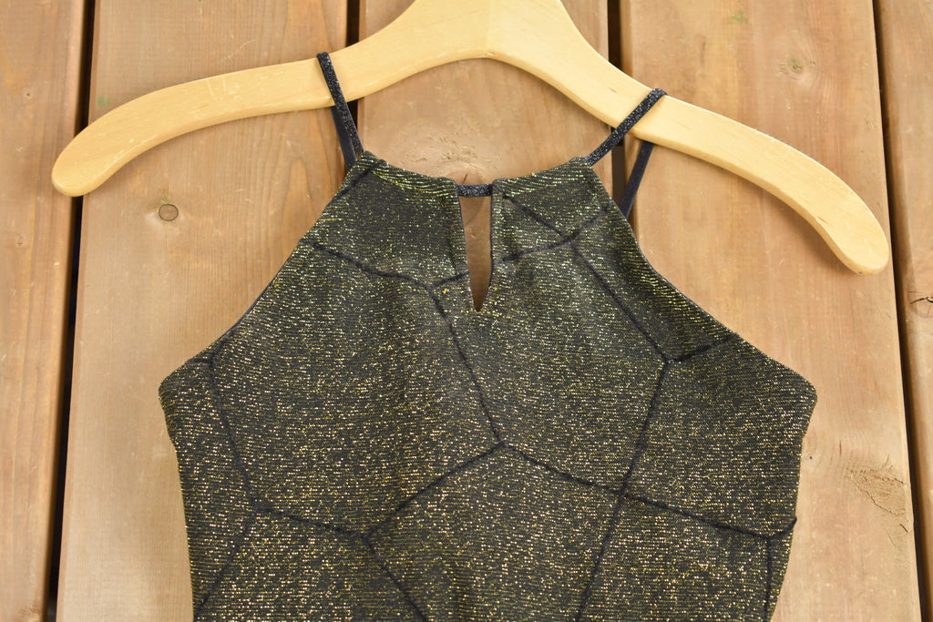 Vintage 1970s Kato Asymmetric Hem Maxi Dress  Sparkly  Gold  True Vintage  Retro Womenswear  Made in Austria