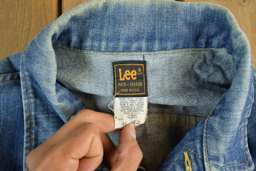 Vintage 1970s Lee Sanforized Jean Jacket Union Made In USA Men's 46 reg.
