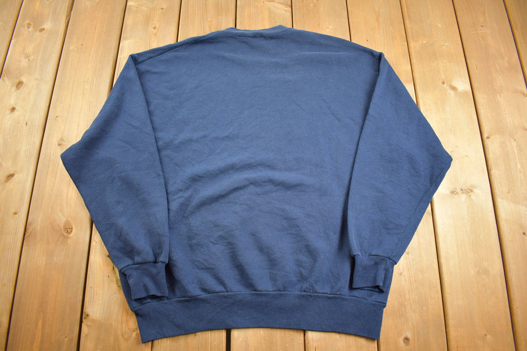 Vintage 1990s Navy Blue Jerzees Blank Crewneck Sweatshirt