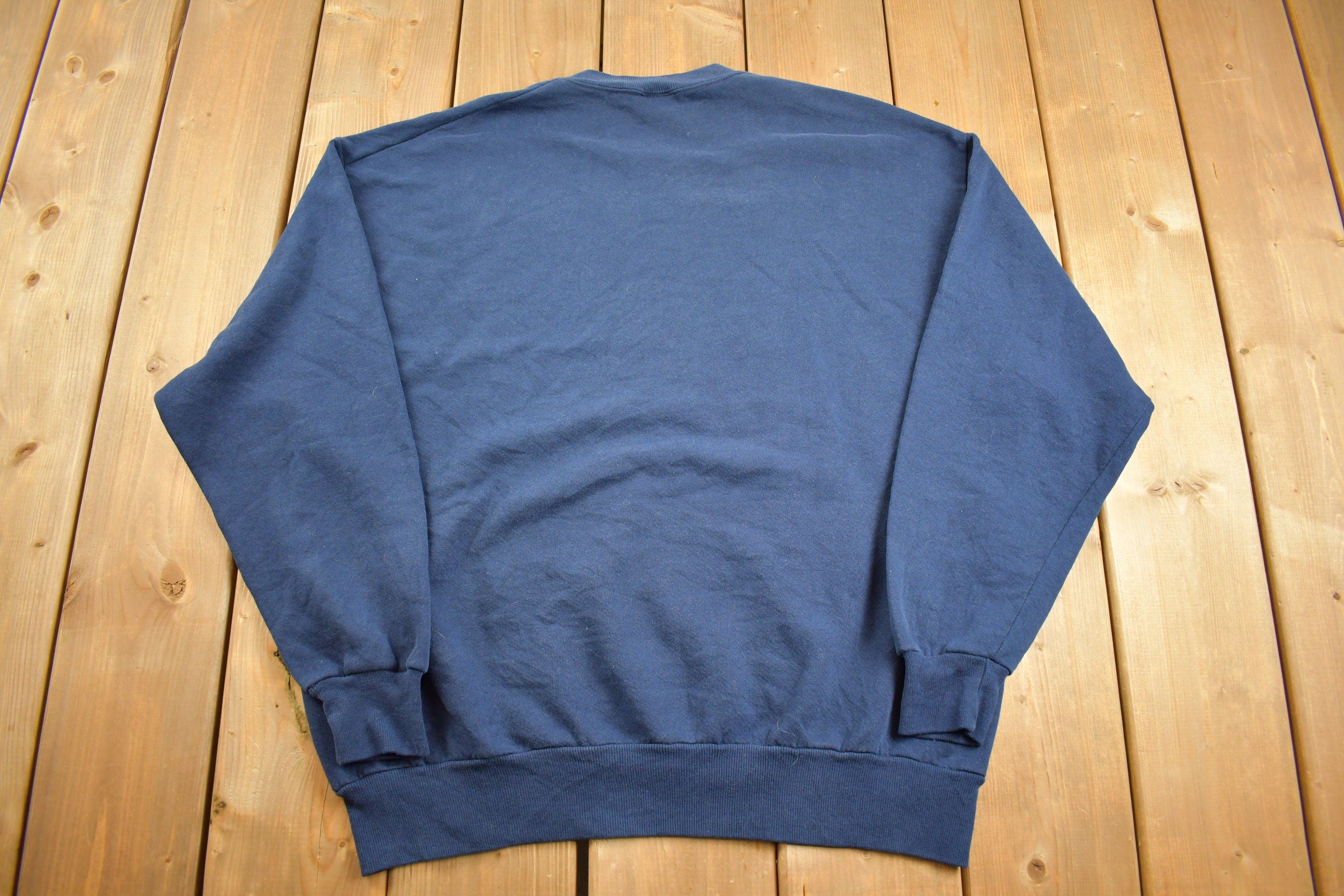 Vintage 1990s Navy Blue Jerzees Blank Crewneck Sweatshirt