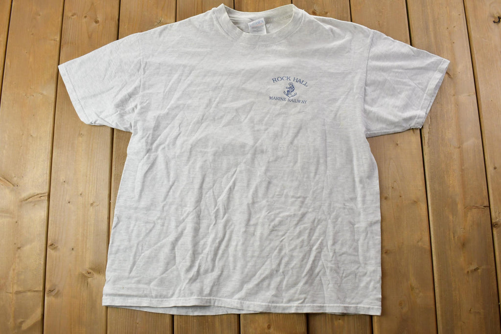 Vintage 1990s Rock Hall Marine Railway Souvenir T-Shirt