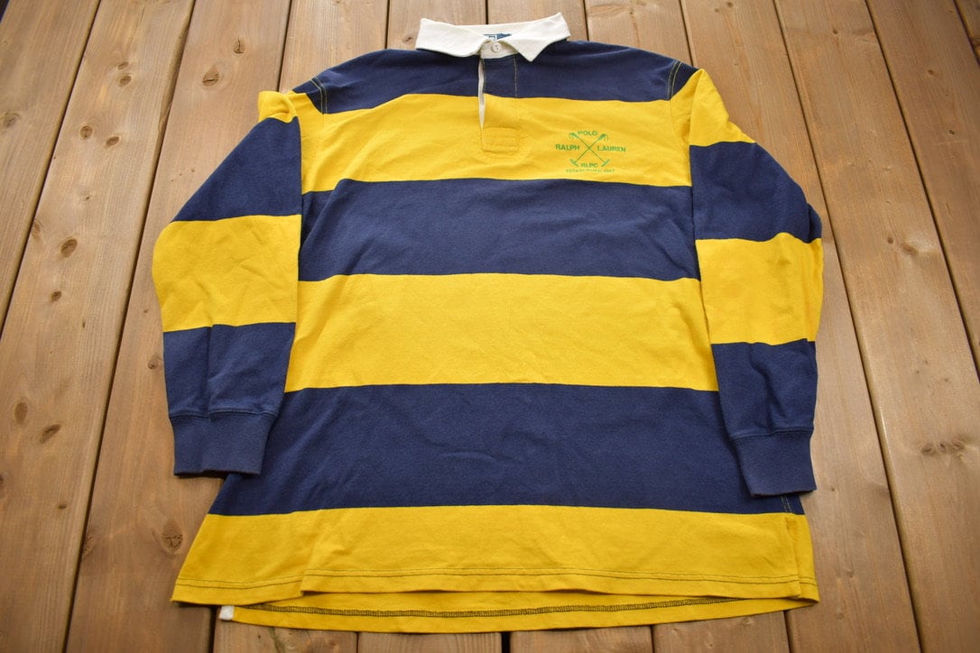 Vintage 1990s Polo Ralph Lauren Color Block Rugby Sweatshirt