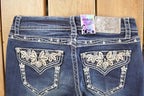 Vintage Deadstock Y2K Grace In LA Bedazzled Bootcut Low Rise Jeans Women's Size 27 x 30