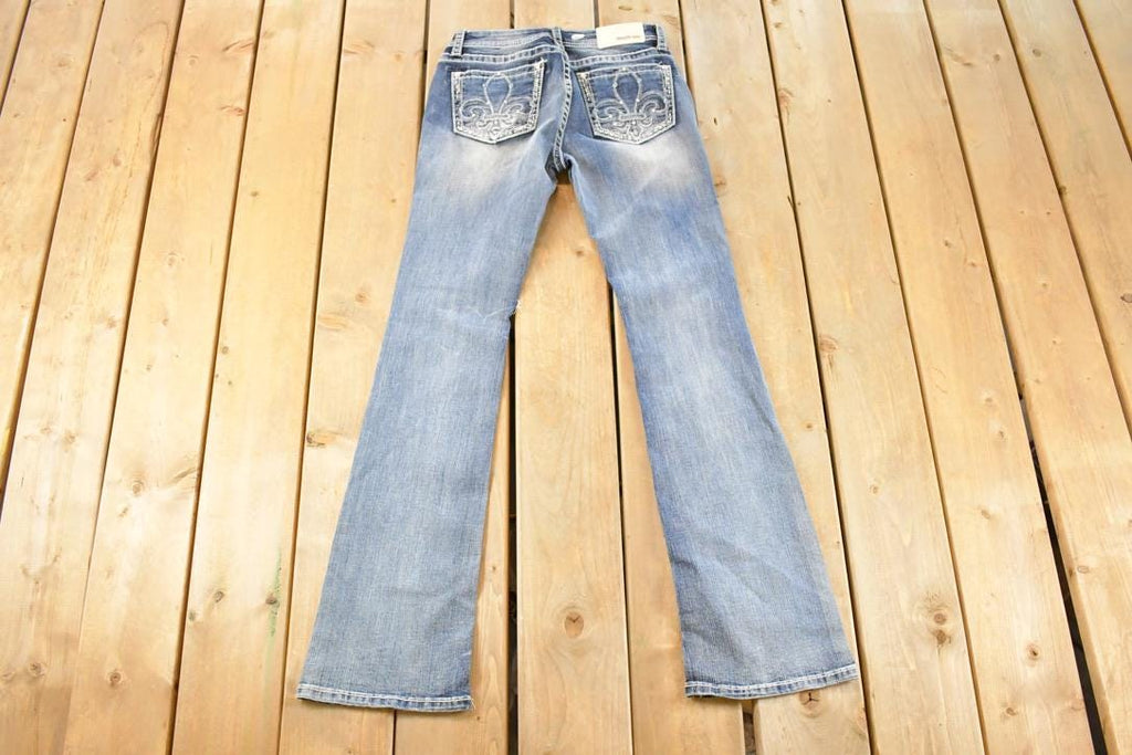 Vintage Deadstock Y2K Grace In LA Bedazzled Low Rise Jeans Women's Size 27 x 32