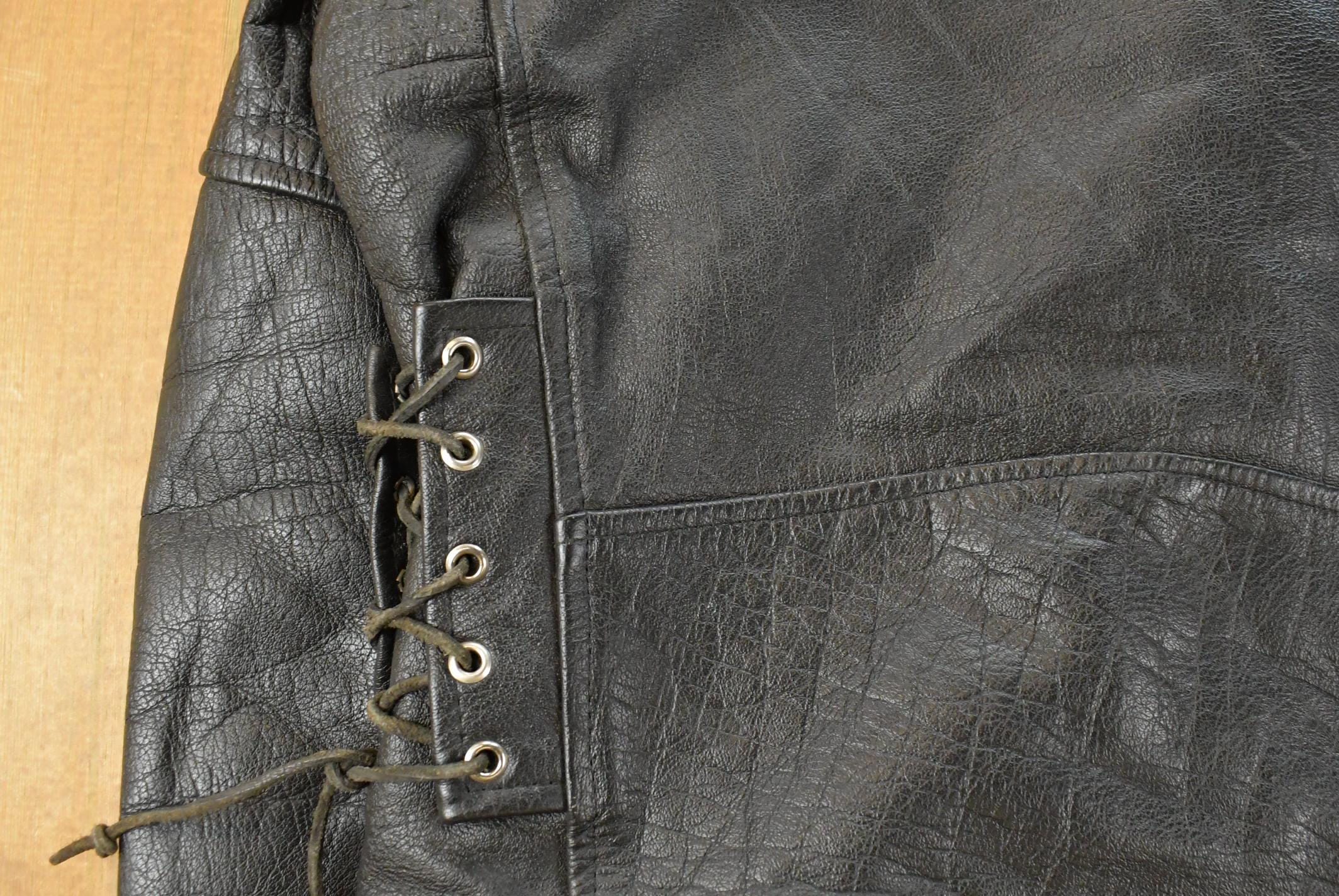 Vintage 1990s Biker Motorcycle Leather Jacket Men's Medium