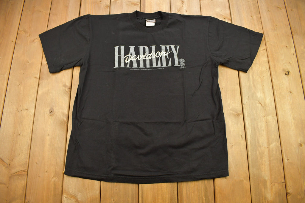 Vintage 1990s Harley Davidson Motorcycles Embroidered T-Shirt
