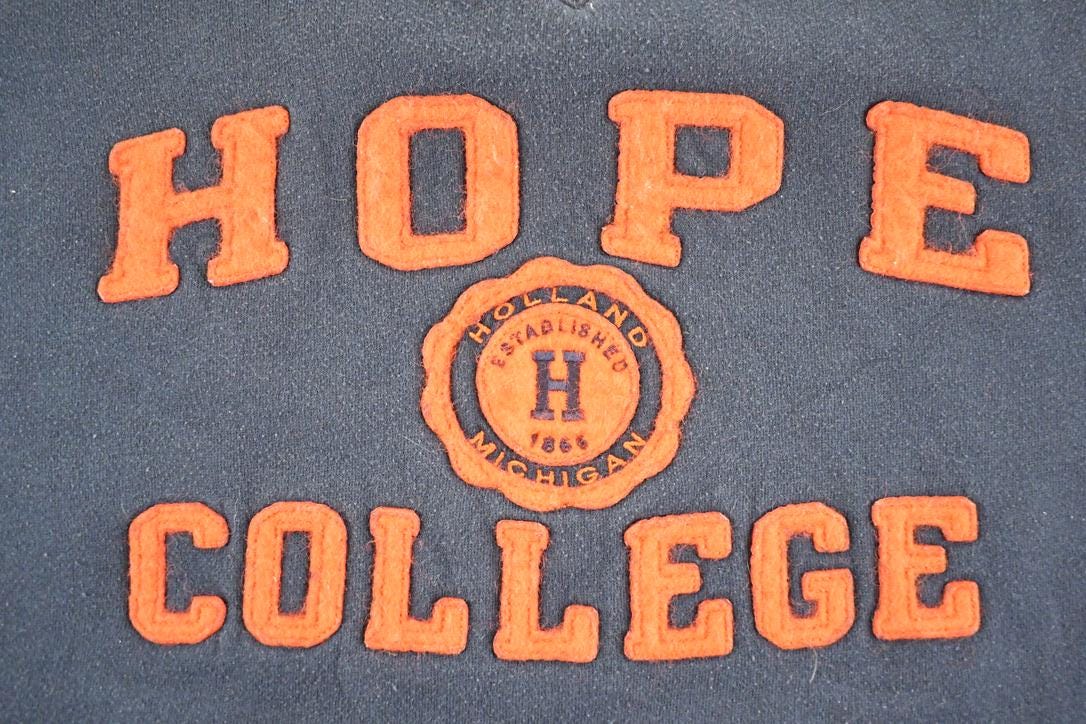 Vintage 1990s Hope College Crewneck Sweatshirt Men's L  NCAA College Spellout  90s Heavyweight Collegiate Sweater
