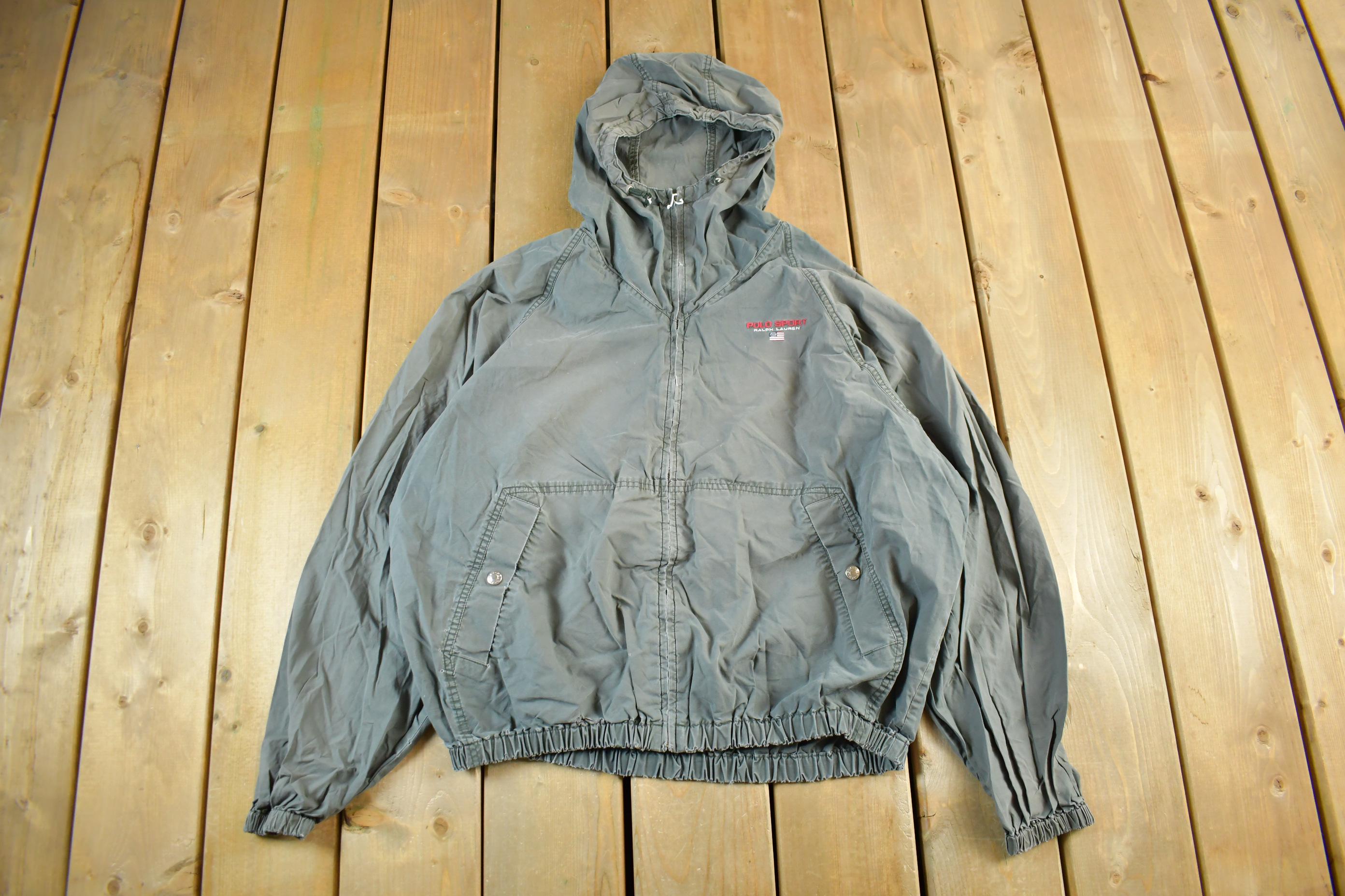 Vintage 1990s Polo Sport Ralph Lauren Hooded Windbreaker Men's Large