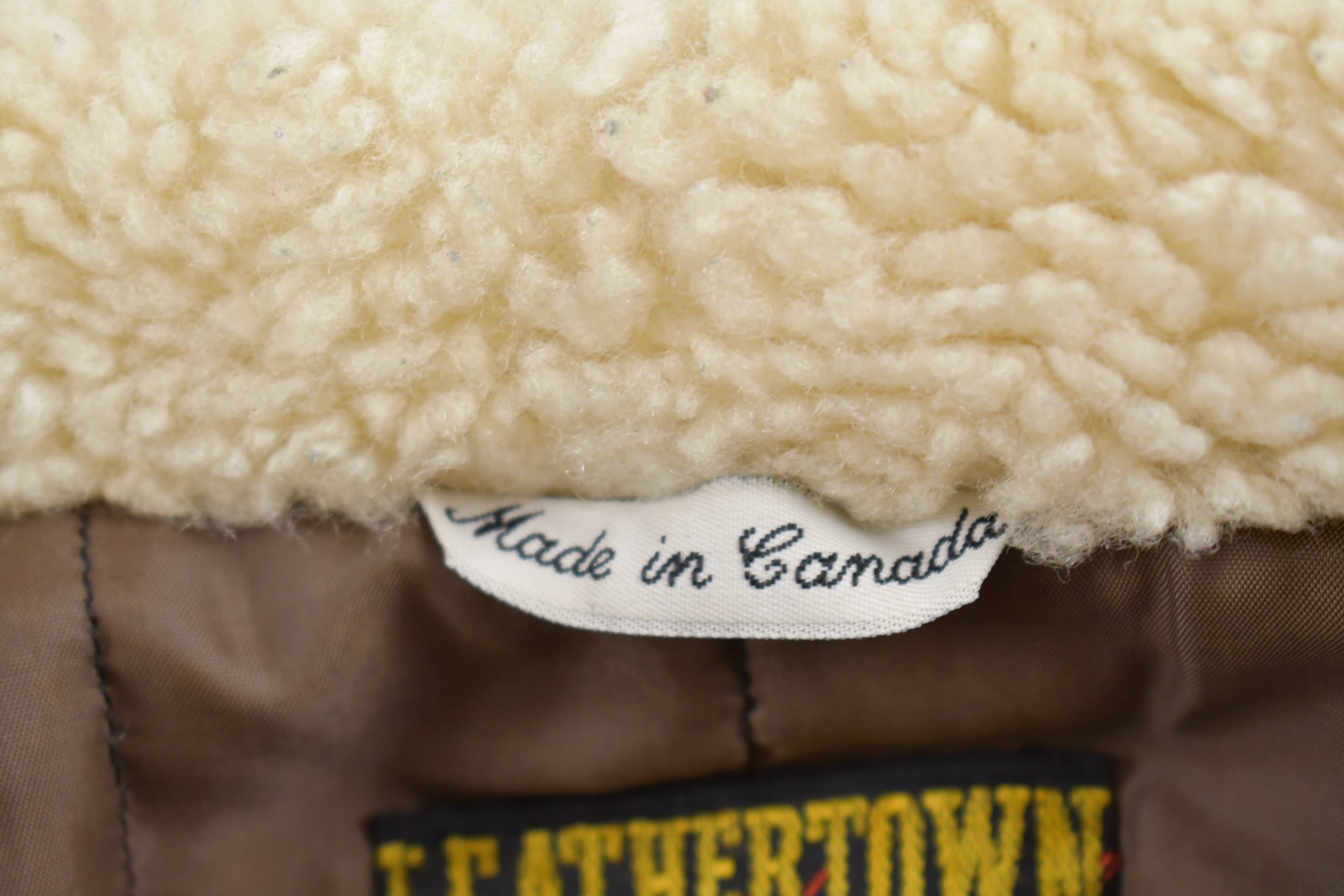 Vintage 1980s Leathertown Leather Sherpa Jacket