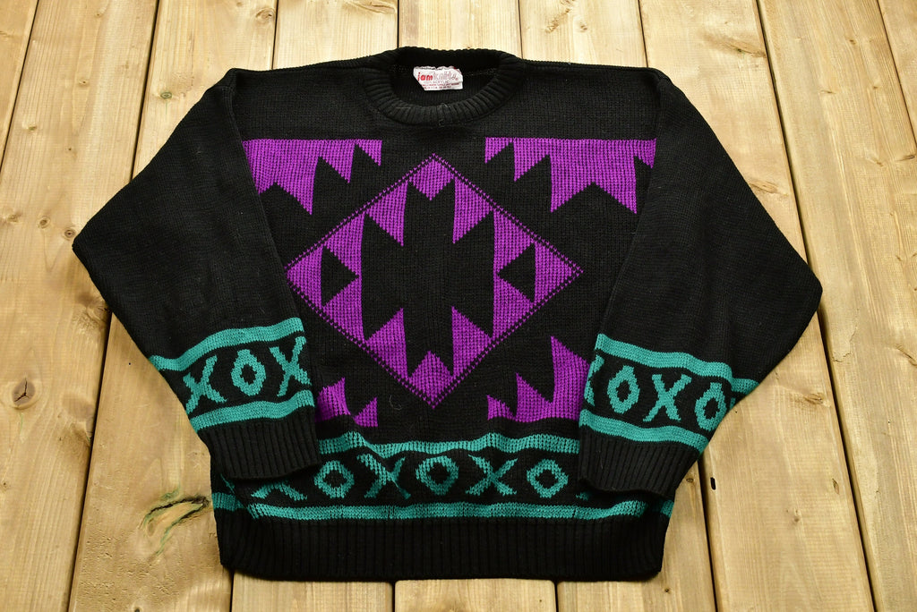 Knit Navajo-Style Pattern Sweater /